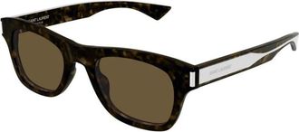 Saint Laurent SL 877 Zonnebril - Heren - Zonnebrillen - Bruin - 51 MM - Nylon - Accessoires