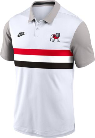 Nike Georgia Athletic Prep Vapor Legacy Logo Nike Mens Dri-FIT College Polo in White | 00HT0DT4UGV-7LH