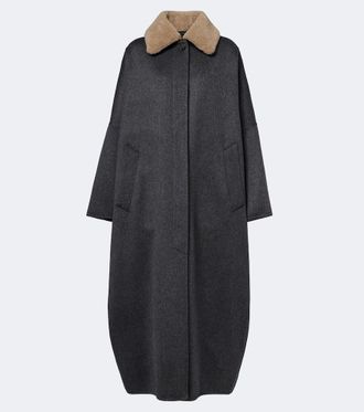 Brunello Cucinelli Shearling-trimmed cashmere coat