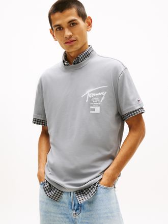 Tommy Jeans T-Shirt TOMMY JEANS TJM REGULAR CITY SIGN, Herren, Gr. L, gravel grau, Single Jersey, Obermaterial: 100% Baumwolle, unifarben, regular fit normal, Run