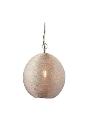 Netlighting Asha Single Pendant Light Polished Nickel Plate