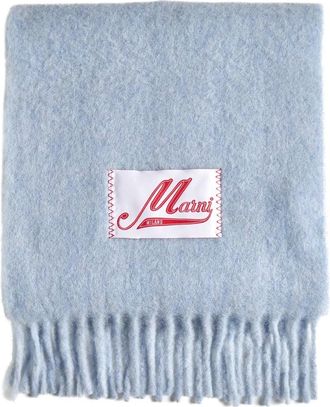 Marni Stijlvolle Modellen Collectie - Dames - Wintersjaals - Blauw - ONE Size - Wol - Accessoires