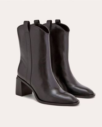 Everlane Womens Outlaw Western Leather Boots In Black