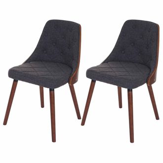Hhg Hhg - Nunca Usado] Juego De 2 Sillas De Comedor 414, Silla De Visita Silla De Cocina, Madera Curvada Nogal, Textil Gris