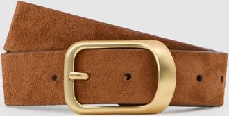 Reiss Tan Suede Curved-buckle Belt, XS