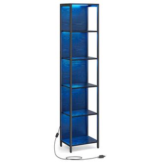 Vasagle Estanter&iacute;a de 6 niveles con luz led de acero negro
