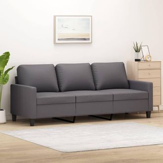 vidaXL Divano A 3 Posti Grigio 180 Cm In Similpelle - Vidaxl