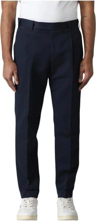 Pantaloni Torino Marineblauwe Slim Fit Katoenmix Broek - Heren - Nette broeken - Blauw - L - Katoen - Broeken