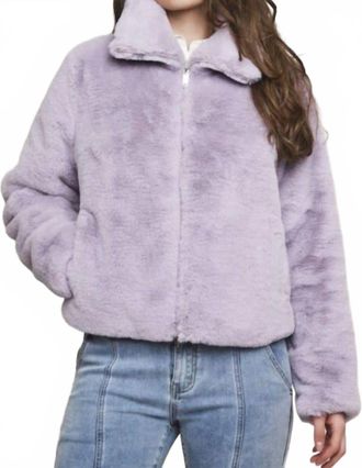 Rino&Pelle Faux Fur Jacket In Purple