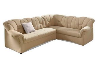 Domo Collection Ecksofa »Papenburg B/T/H: 242/190/84 cm L-Form« wahlweise mit Bettfunktion, Langer Schenkel links oder rechts