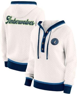 WEAR by Erin Andrews Womens WEAR by Erin Andrews Cream Minnesota Timberwolves Plus Size Hoodie Sweater at Nordstrom, Size 1X