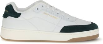 Saint Laurent Mens Sneakers Sl61 White-Bottle Upper: Calf Leather Trainers White/bottle