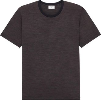 Saint Laurent Crewneck Cassandre - Heren - T-shirts - Bruin - XL - Wol - Tops