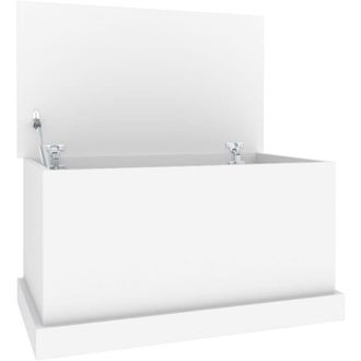 vidaXL Ba&uacute;l De Almacenaje Madera Contrachapada Blanco 70x40x38 Cm Vidaxl