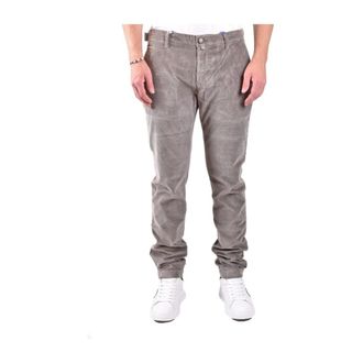 Dondup Mens Cotton Trousers Grey Zip