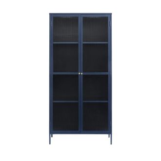 DRAWER Alacena de 2 puertas de cristal y metal H190cm - Azul