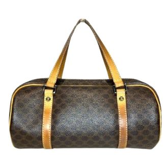 Celine Pre-owned Handbags, female, Brown, Size: ONE SIZE Pre-owned Macadam Leather 2way Boston Bag