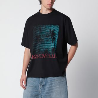 Balenciaga T-shirt Holiday con stampa grafica in cotone nera