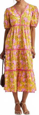 PINK CITY PRINTS Jolie Dress In Yellow Multi