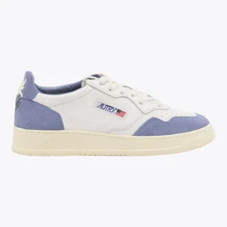 Autry White And Light Blue Leather Medalist Sneakers