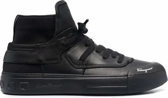 Ferragamo Schoenen, Heren, Zwart, 40 EU, Leer, High-Top Leren Sneakers