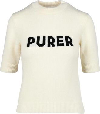 Sportmax Truien & Vesten, Dames, Beige, S, Wol, Rondgebreide trui