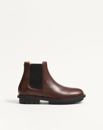 Valentino Garavani Stivaletto Urbie In Vitello Uomo BARK BROWN 40.5
