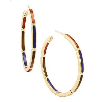 Jan Leslie Inside Out Hoop Earring Set In Sterling With 18K Gold Overlay in Multi Color at Nordstrom