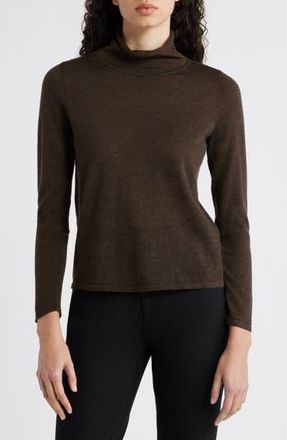 Eileen Fisher Fine Gauge Wool Turtleneck Sweater in Wren at Nordstrom Rack, Size Xx-Small