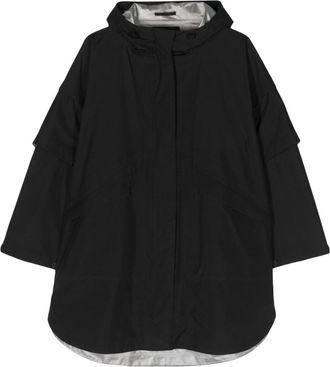 Herno hooded cape coat - women - Polyester - 38 - Black