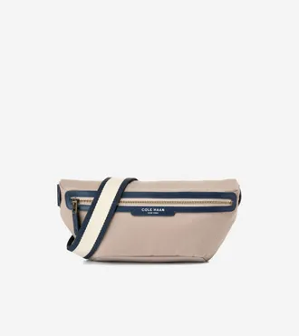 Cole Haan Mens Judson Brushed Twill Crossbody Bag - Beige