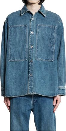 Jil Sander Heren, Overhemden, Blauw, Maat: M Denim