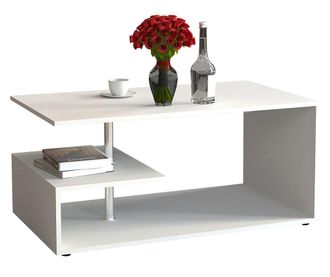 ebuy24 Ebuy24 - Vcm Mesa De Centro De Madera Sofatic Sala De Estar Mesa Lateral Mesa De Centro Maliso M (blanco)