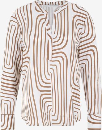 Herzen’s Angelegenheit Satinbluse mit V-Ausschnitt und geometrischem Muster