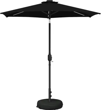 vidaXL Parasol De Jard&iacute;n Con Luces Led Y Base 230 X 230 Cm Poli&eacute;ster Vidaxl