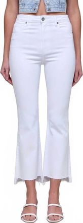 Hidden Jeans Womens High Rise Step Hem Cropped Flare Jeans In White