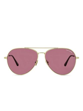 Tom Ford Eyewear Occhiali da sole con montatura stile pilota - Oro