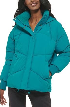 Levi's Quilted Puffer Jacket in Teal at Nordstrom, Size X-Large