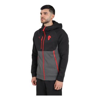 Puma Puma, Hoodies & sweatvesten, Heren, Zwart, S, Zwarte Zip Sweater Milan Pumatech