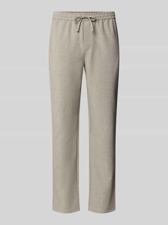 Les Deux Kleingemusterte Hose mit elastischem Bund in Sand, Gr&ouml;&szlig;e XXL