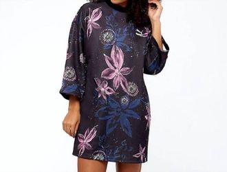 Puma Archive Logo Printed Floral Dress In Multicolor
