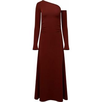 WeWoreWhat Long Sleeve Off Shoulder Dress in Chestnut at Nordstrom, Size Medium