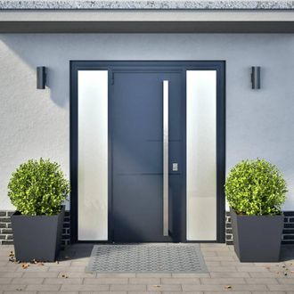 Berkfield Home Garden Planters Anthracite 2 pcs 50x50x50 cm Steel in Dark Grey | Size: 50 x 50 x 50 cm
