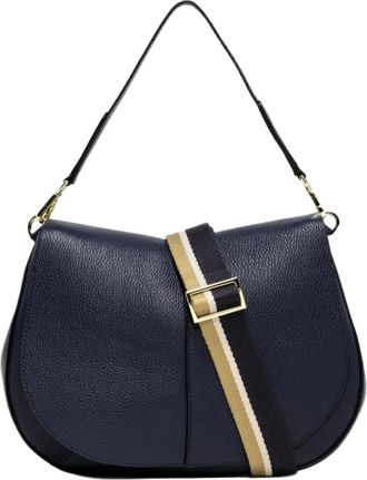 Gianni Chiarini Tassen, Dames, Blauw, ONE Size, Leer, Helena Round Bag
