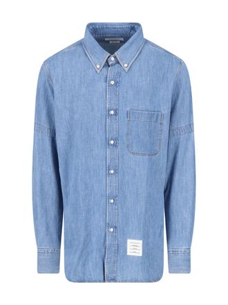Thom Browne Light Blue Armband Cotton Shirt
