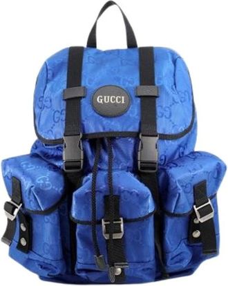 Gucci Zaino Pre-owned in nylon - - Pre-owned - unisex - Blu - ONE SIZE