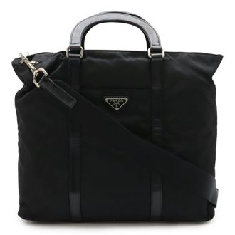 Prada Black Nero Nylon Handbag Shoulder Bag Tote Bag (Pre-Owned)