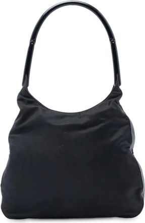 Prada Pre-owned Shoulder Bags, female, Black, Size: ONE SIZE Pre-owned Nylon Hobo Bag