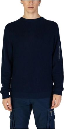 Antony Morato Mmsw 01493-Ya 200076 Sweater - Heren - Ronde hals truien - Blauw - XS - Katoen - Truien & Vesten