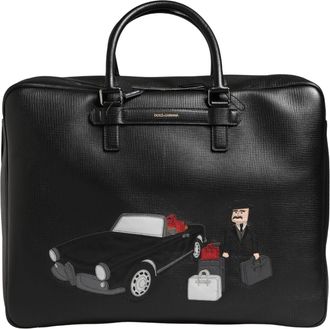 Dolce & Gabbana Mens Weekender Bag Black Calf Leather